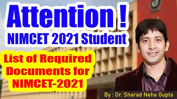 NIMCET 2021 Students | List of Required Documents for NIMCET-2021