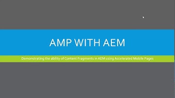 AEM Content Fragments Demo: Integrate AMP with AEM