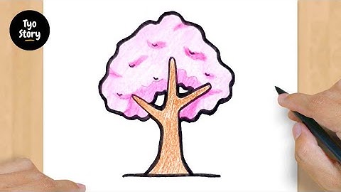 #555 How to Draw a Cherry Blossom Spring Tree - Easy Drawing Tutorial