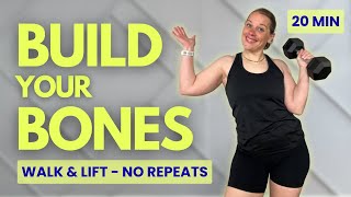 Build Bone Strength: Menopause Walk & Lift Workout (All Standing, No Repeats)