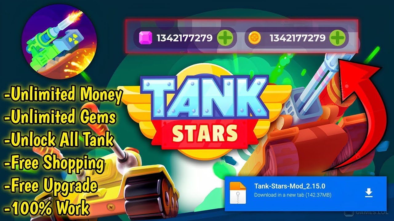 Tank Stars Mod Apk v2.15.0 Unlimited Money & Unlimited Gems