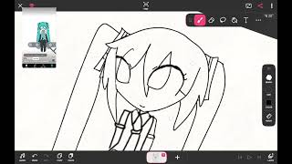 Drawing Miku is so fun!! This is my first video ever!! Enjoy..😍 #drawing #miku #anime 