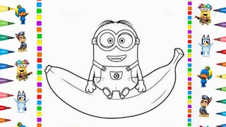 Easy Minions Cartoon Drawing | Fun Coloring Activity Update