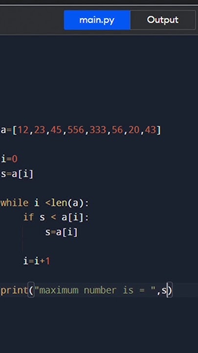 the maximum in python #coding #python - YouTube