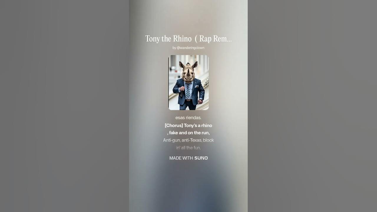 Tony the Rhino Rap Remix Tony the Rhino Rap Remix