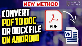 How to convert pdf to word on android 2024 | PDF to docx convert