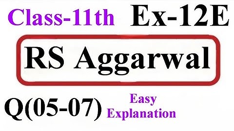 Class-11th Maths RS Aggarwal Solutions New Edition |Exercise 12E |Friendship With Maths |Ncert 11