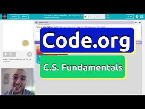 Code.org Course E Lesson 3 Swimming Fish with Sprite Lab | All Answers Explained