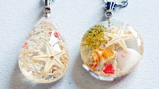 【UVレジン】潮だまりみたいなネックレスを2種類作りました resin DIY