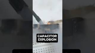 Mind-blowing Overload of Electrolytic Capacitor #electronics #explosion #engineering #hardware