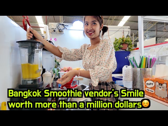This smoothie vendor girl's smile worth a million dollars! and this is why I love Bangkok class=