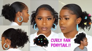 How to do a Sleek Curly Fan Ponytail on Short Type 4 Natural Hair Under $20 Bucks