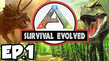 ARK: Survival Evolved Ep.1 - DINOSAURS!!! DINOSAURS EVERYWHERE!!!