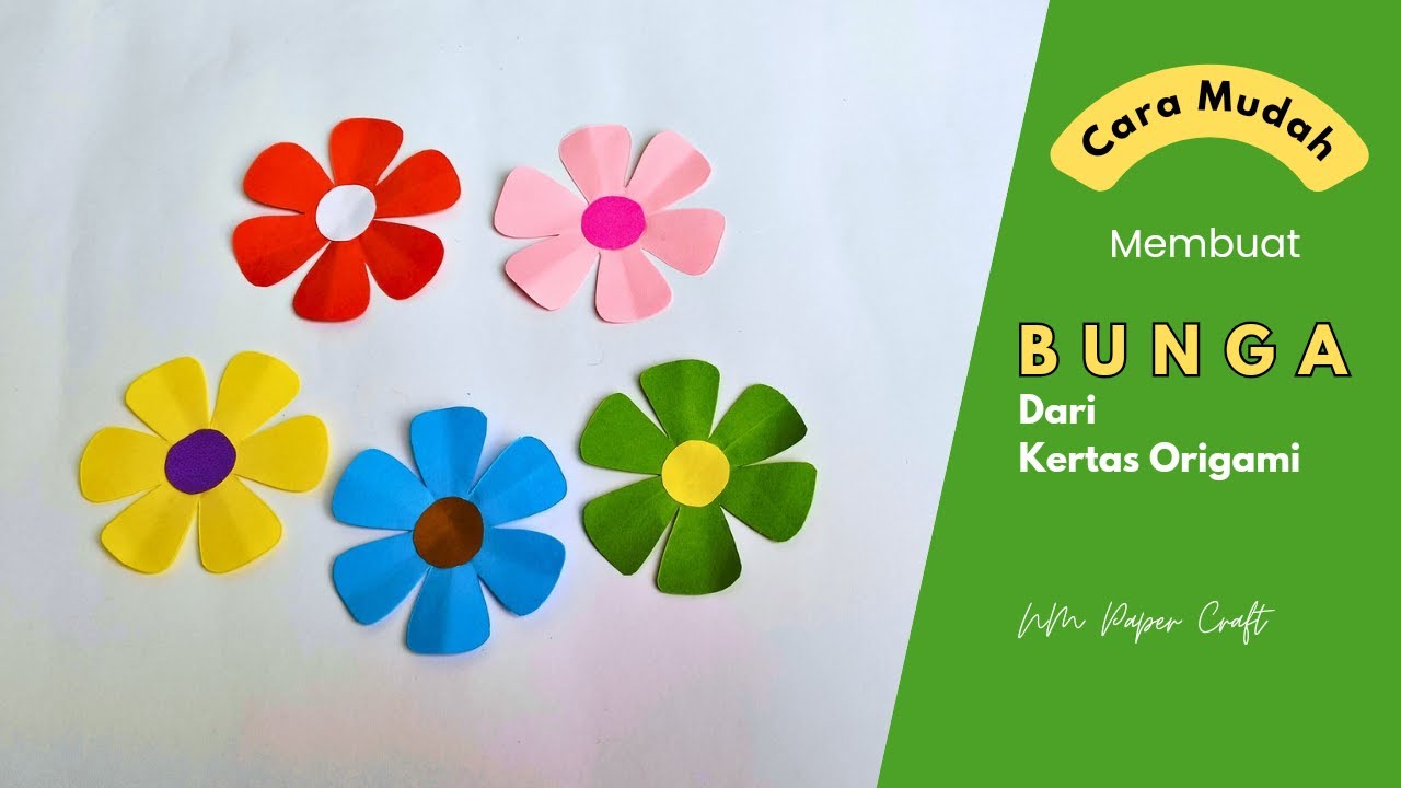 How to Make Easy Paper Flower | Cara Membuat Bunga dari Kertas Origami ...