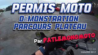 Démonstration du parcours moto plateau avec la caméra sur le casque