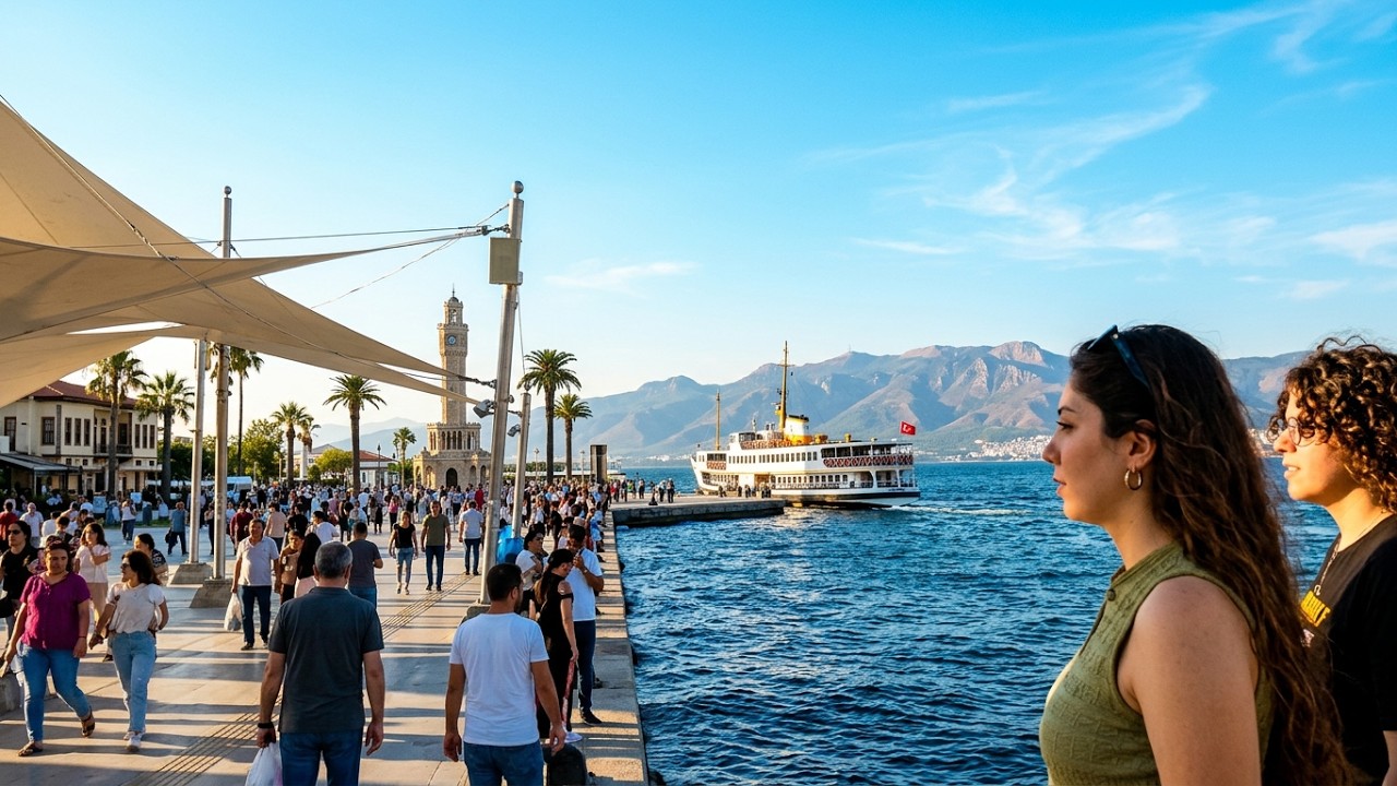 Izmir, तुर्किये | Konak → Göztepe Seaside | तटीय सैर 4K