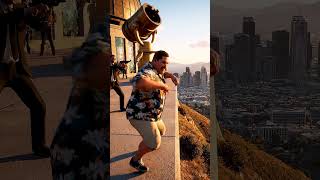 Fart-Powered Cliff Escape at Griffith Observatory 🤯💨 (GTA-Style Action Scene)