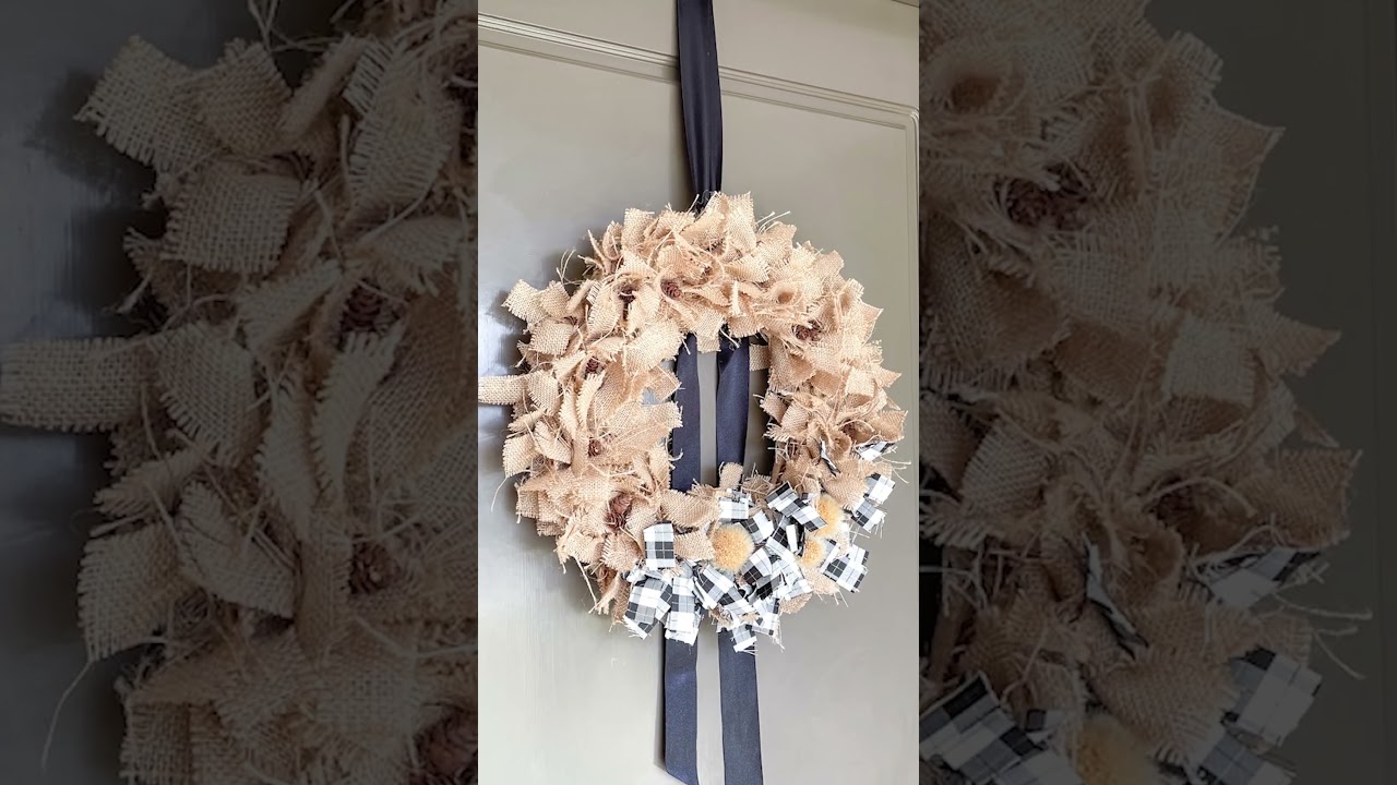 Make a Burlap Bow to Decorate a Simple Fall Wreath - Our Daily Craft