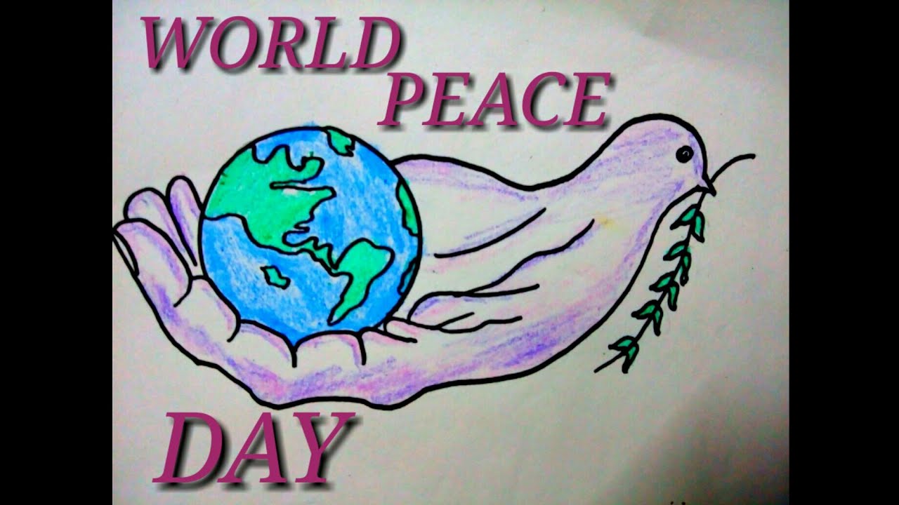 Easy drawing for world peace day 2019 // drawing for international