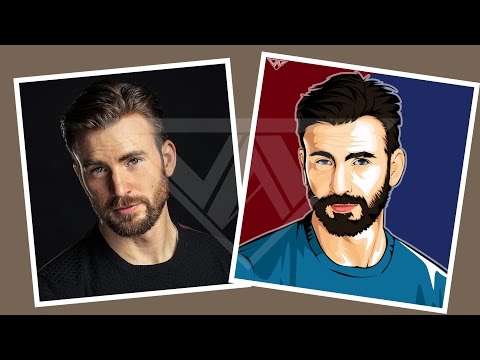 Tutorial Vector Art Photoshop - Chris Evans (Timelapse)