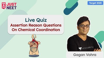 Live Quiz Assertion Reason Questions On Chemical Coordination | Dr. Gagan Vohra Sir