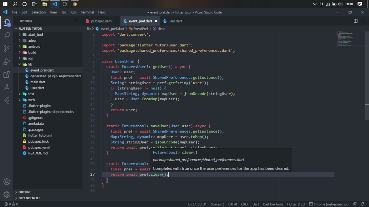 Flutter Function - Clear Session With SharedPreference - YouTube