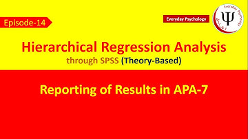 Hierarchical Regression Analysis through SPSS (Theory-Based) and APA 7 Results Reporting