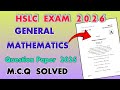 HSLC Exam 2026 / GENERAL MATHEMATICS / Question Paper 2025 / Sat-A / SOLVE / MCQ Answer #shorts#seba