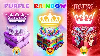 Choose Your Gift | 3 Gift Box Challenge Purple , Rainbow Or Ruby 🌈😭❤️ | How Are Your Lucky?