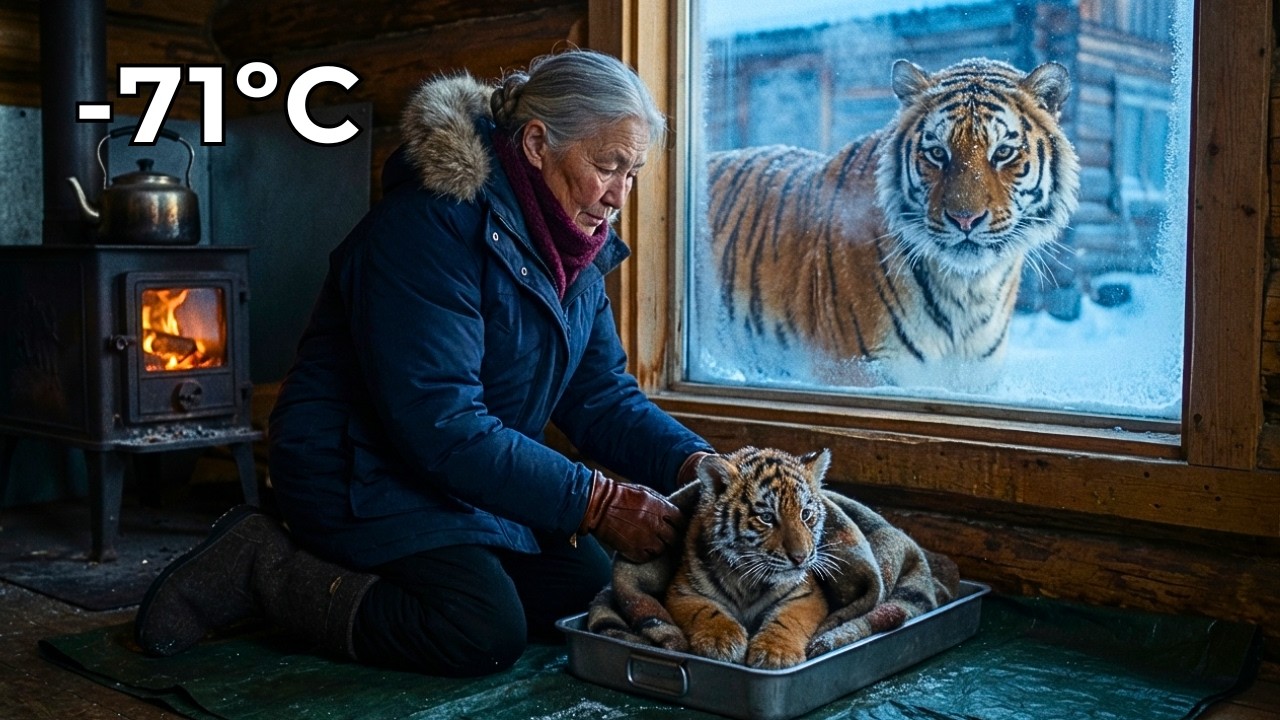 A Tigress Brings Her Freezing Cub to an 80-Year-Old Woman's -71°C Cabin ❄️🐅