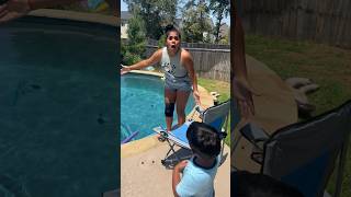 Dad and son throw moms phone in Pool then surprise her with new one #shorts