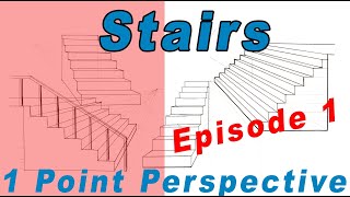 How to draw stairs in 1 Point Perspective Easy I Episode 1 I How to draw Step by step