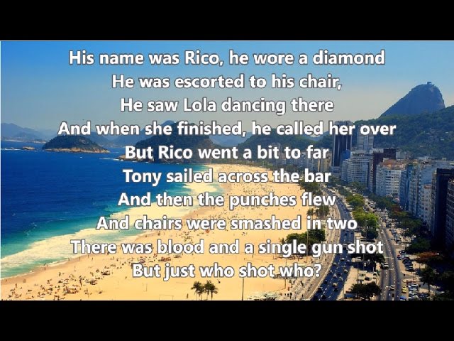 Copacabana - Barry Manilow - Lyrics