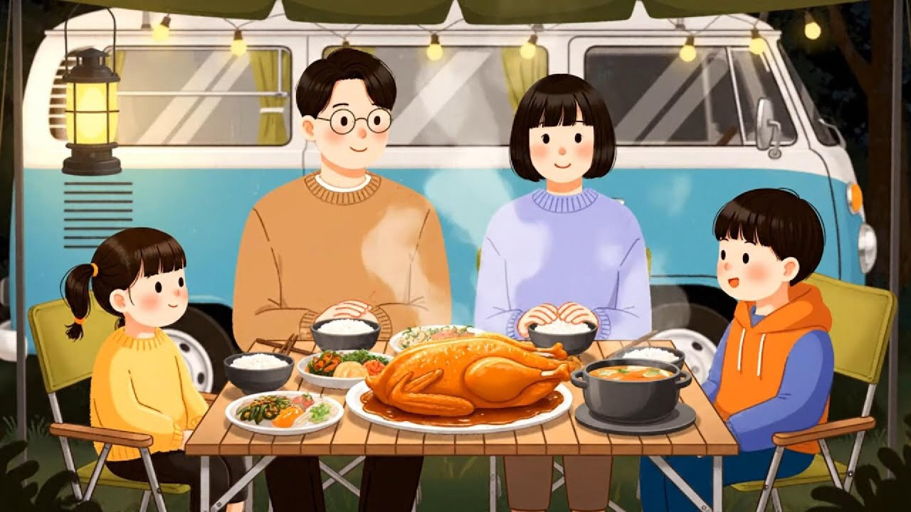 Rainy Beach Camping | Cozy Campervan Family Journey by the Ocean | Relaxing Rain Ambience