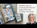Helpful Tips on Printing & Sizing Photos for Pages that are Already Complete