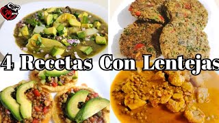 4 RECETAS CON LENTEJAS #recetafacil #fyp #parati