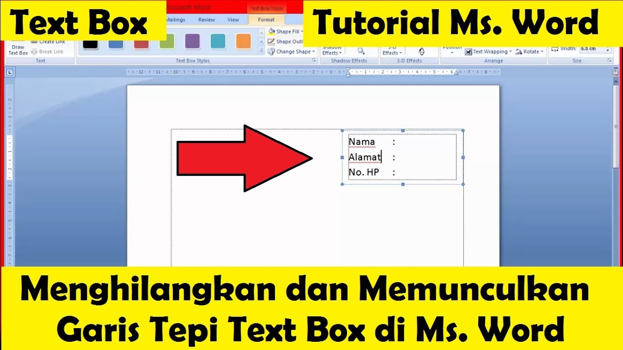 Cara Menghilangkan Garis Tepi Text Box Di Microsoft Word L Tutorial Microsoft Word Youtube