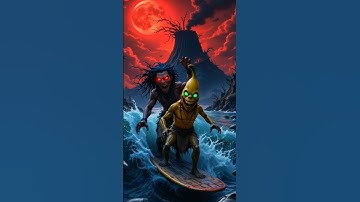 Maoui Vs. Ghostly Banana #aiart #horror #cartoon #scary #gost #ghost #creepy #bananascary