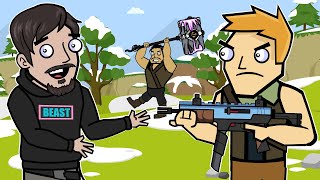 MrBeast drops in FORTNITE! | The Squad (Fortnite Animation) by ArcadeCloud 39,323 views 1 year ago 2 minutes, 50 seconds