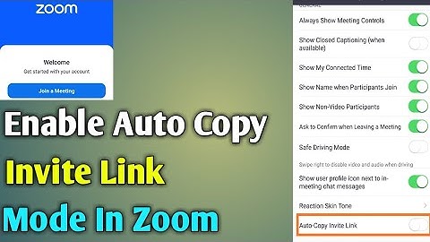 How to enable auto copy invite link mode in zoom app.