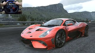 Brabham BT62R at Bannochbrae Track - Assetto Corsa - Logitech G29 Gameplay