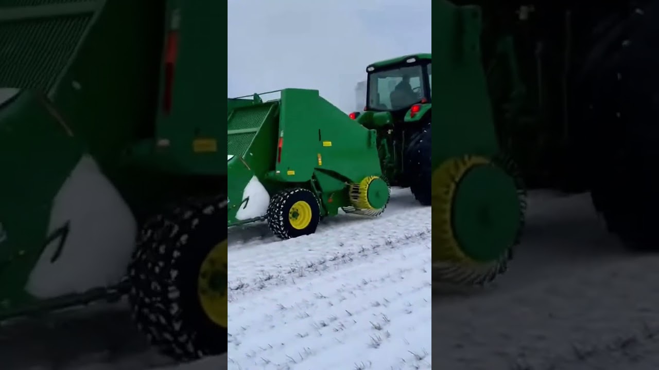 Farmer Tries to Bale Snow!