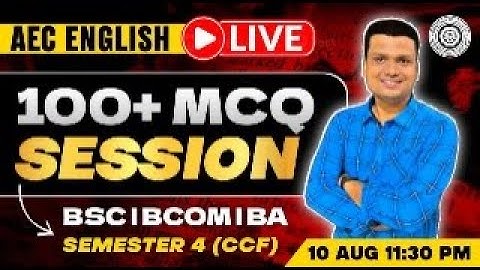 LIVE| AEC English MCQ Session |Semester -4 |Calcutta  University