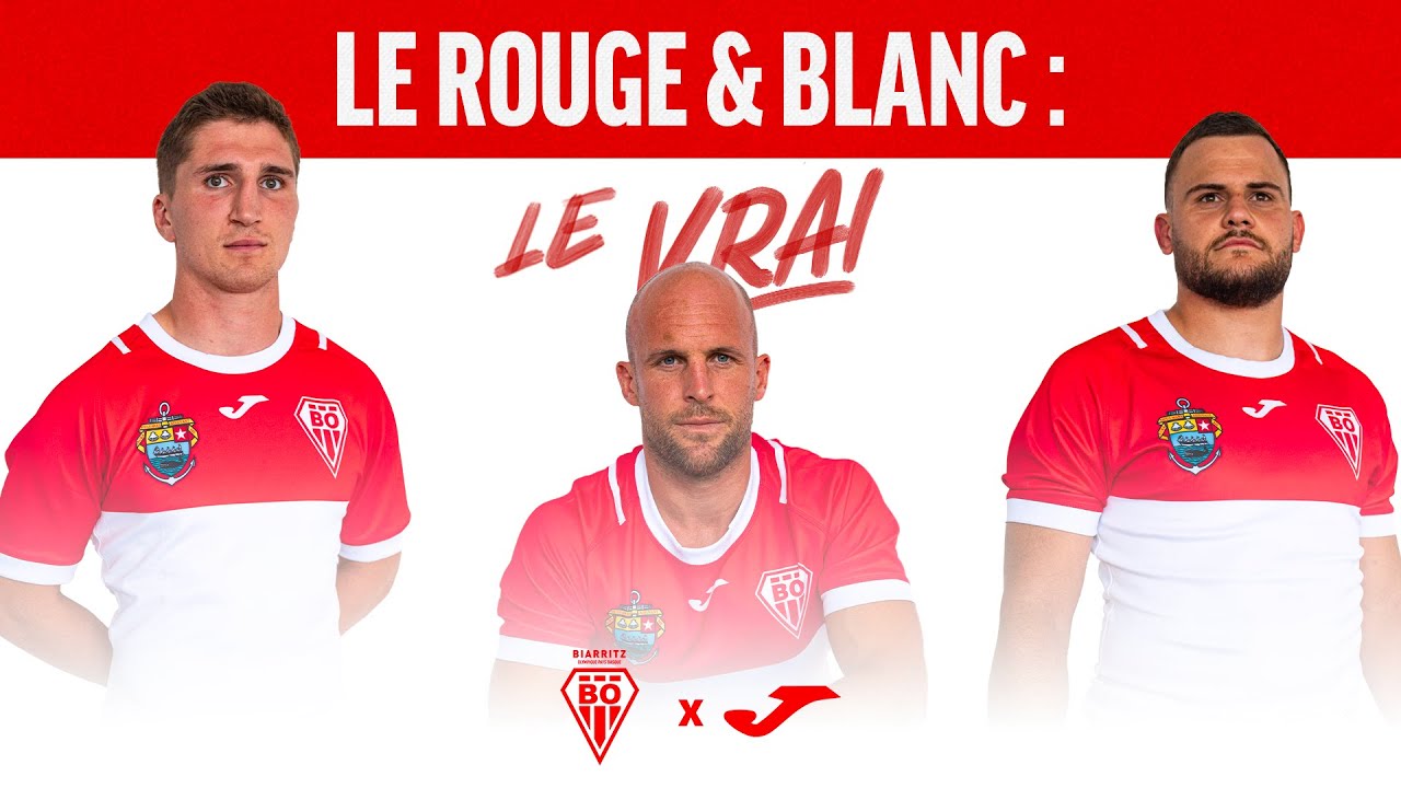 Maillot Rugby BO Biarritz Olympique Rouge - Taille XXXXL (4XL) - Occasion Très Bon état