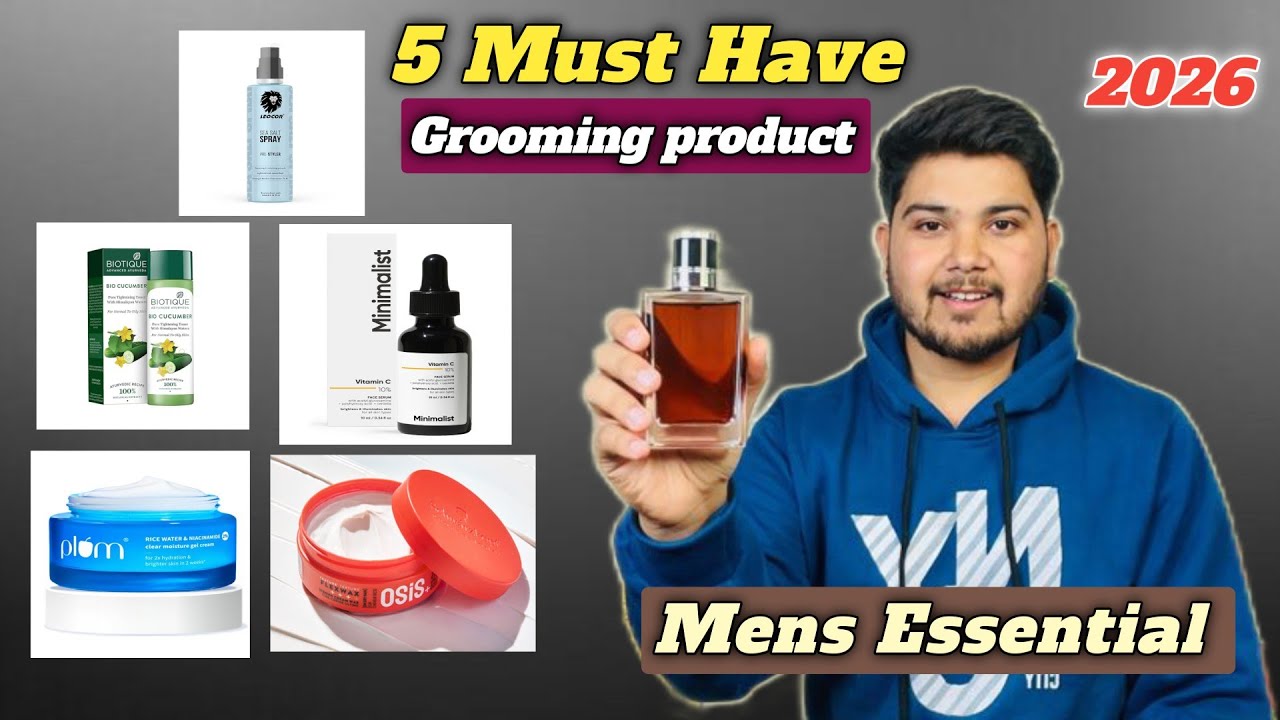 5 Must Have Essential Product For men in 2026|face care,hair styling product|oasis+ wax,vitamin C 