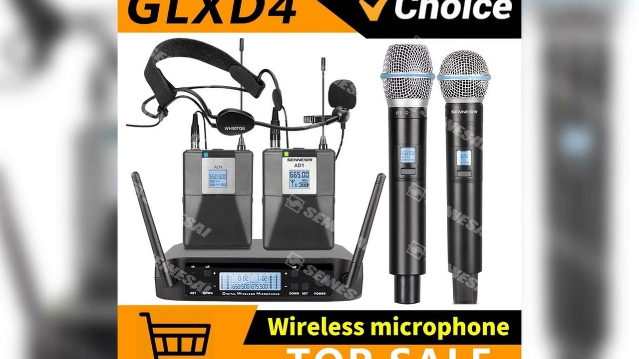 A must-have product! High Quality?GLXD4 B58 Professional Dual Wireless Microphone 600-699MHz Syste