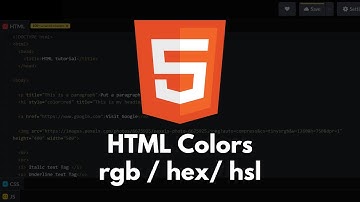 HTML Tutorial #39 - HTML Colors | Specify Colors in HTML using standard color names, rgb, rgba, hex