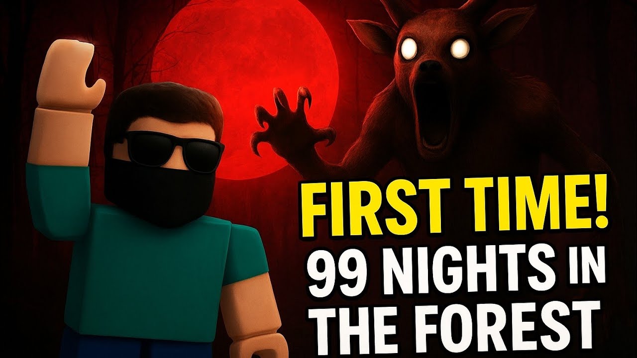 99 Nights in the Forest 😱 First Time in Roblox! Monster Attacks 