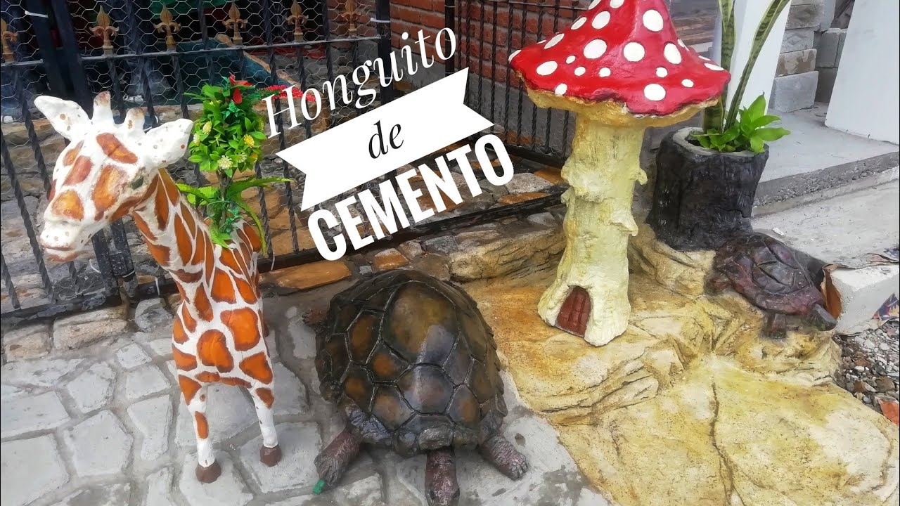 Como hacer hongo de cemento para jardin) fácil
