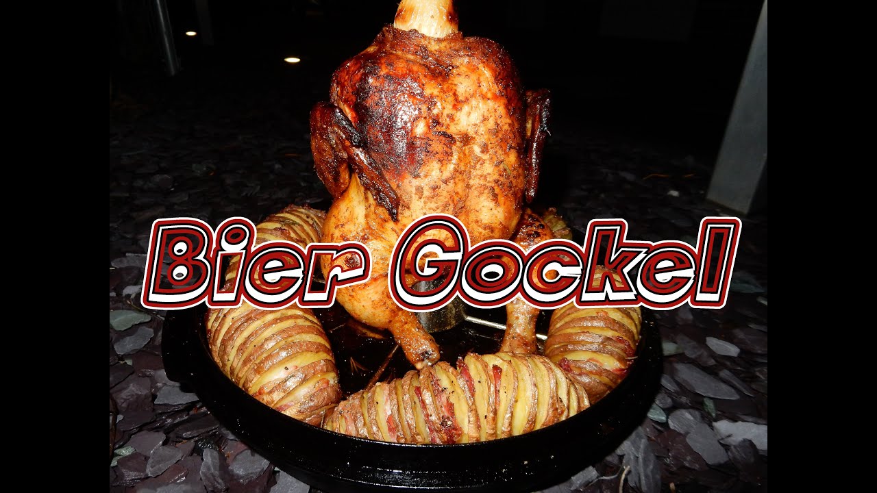 Brathähnchen / Bierhähnchen / Hähnchen /  Grillhähnchen vom Gasgrill Beer can Chicken BBQ